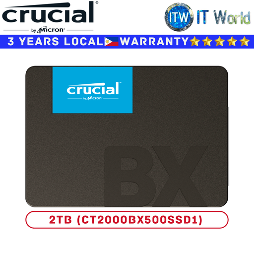 [CT2000BX500SSD1] Crucial 2TB SSD BX500 2.5-inch SATA 6Gb/s Read 540MB/s Write 500MB/s Internal (2TB) (2TB)