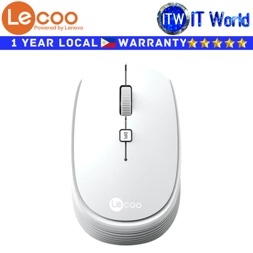 [WS202 WIRELESS MOUSE (WHITE)] Lecoo Wireless Mouse WS202 2.4G Optical (White) (White)