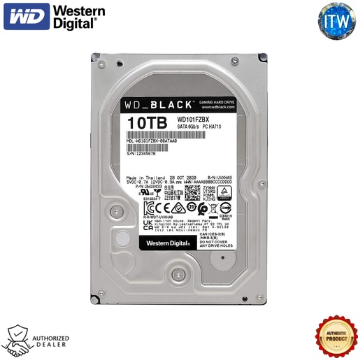[WD101FZBX] Western Digital WD Black | 10TB | 7200 RPM | SATA 6 Gb/s | 3.5&quot; Internal Hard Drive HDD (WD101FZBX)
