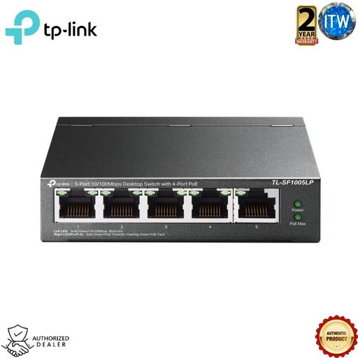 [TL-SF1005LP] TP Link TL-SF1005LP | 5-Port 10/100Mbps Desktop PoE Switch with 4-Port PoE Network Switches