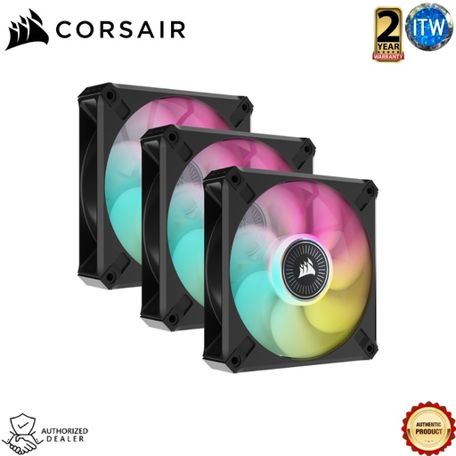 [CS-CO-9050113-WW] Corsair iCUE ML120 RGB ELITE Premium 120mm PWM Magnetic Levitation Fan — 3 Fan Kit (CS-CO-9050113-WW)