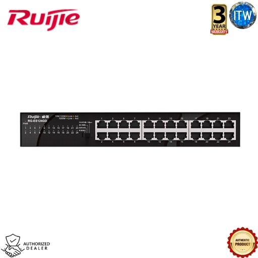 [RG-ES124GD] ITW | Ruijie RG-ES124GD 24-port 10/100/1000Mbps Unmanaged Switch (RG-ES124GD)