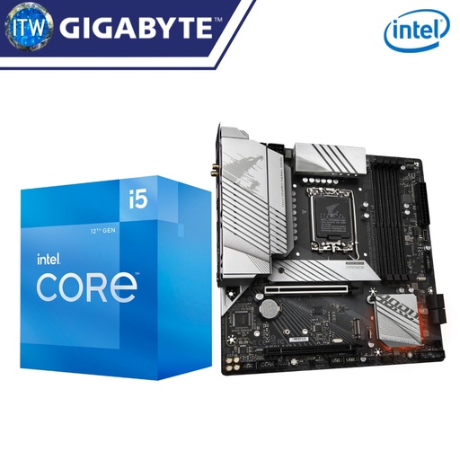 [i5-12500/GA-B660M-A-PRO-AX-DDR4] Intel Core i5-12500 Processor with Gigabyte B660M Aorus Pro AX DDR4 w/ WiFi Motherboard Bundle