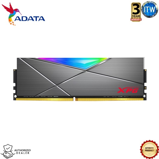 [AD-AX4U32008G16A-DT50] Adata XPG Spectrix D50 RGB 16GB(2x8GB) DDR4 3200MHz Desktop Memory Grey (AD-AX4U32008G16A-DT50)