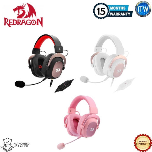 [H510 ZEUS BLACK] Redragon Zeus H510 - 7.1 Surround, 53MM Drivers, Detachable Microphone, Wired Gaming Headset (Black)