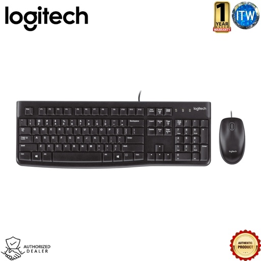 [MK120] Logitech MK120 Corded Keyboard and Mouse Plug-and-Play USB Combo