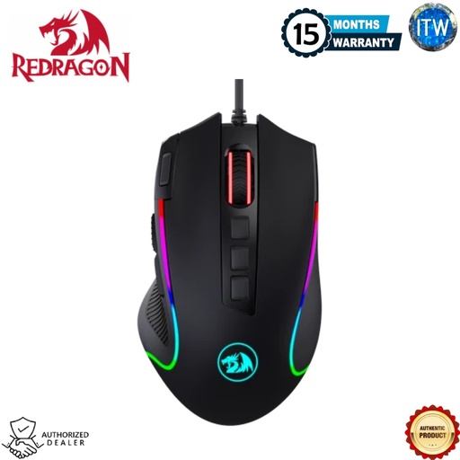[M612 PREDATOR] Redragon Predator M612 RGB - 11 Programmable Button, 5 RGB Modes, 8000DPI Wired Optical Gaming Mouse