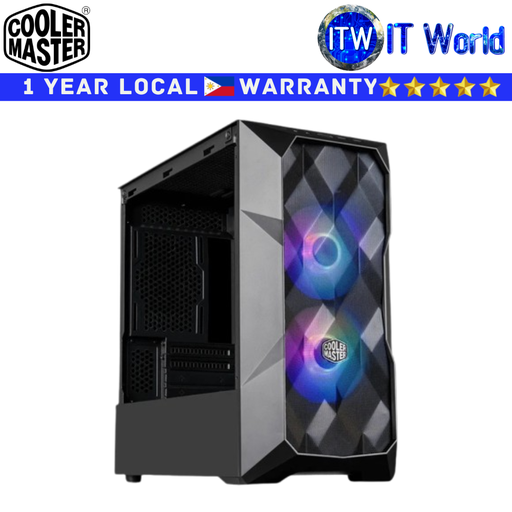 [MB TD300 MESH BLACK] Cooler Master Computer PC Case TD300 Mesh Mini Tower Tempered Glass Side Panel Black (Black)