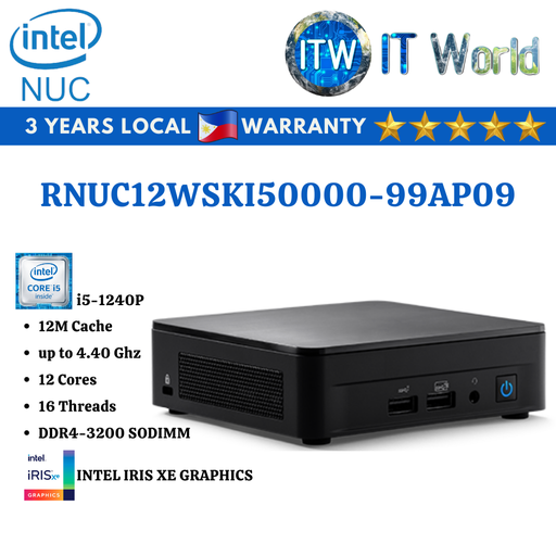 [RNUC12WSKI50000-99AP09] ITW | Intel NUC 12 Pro i5-1240P Barebone System Wallstreet Canyon (RNUC12WSKI50000-99AP09)