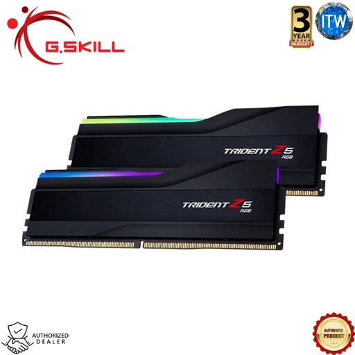 [F5-6400J3239G16GX2-TZ5RK] Gskill Trident Z5 RGB 32GB (2x16GB) DDR5-6400mhz CL32 1.40V Ram Black (F5-6400J3239G16GX2-TZ5RK)