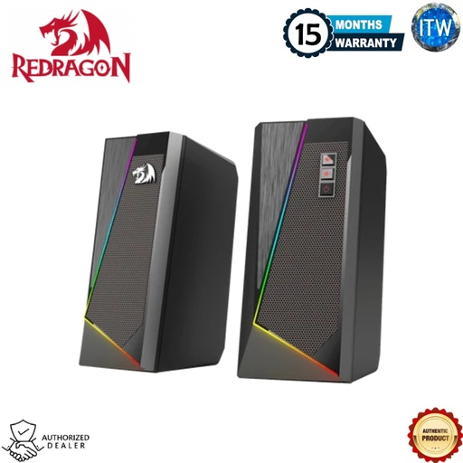 [GS520  ANVIL] Redragon GS520 Anvil RGB Desktop Speakers, 2.0 Channel PC Computer Stereo Speaker w/ 6 LED Modes