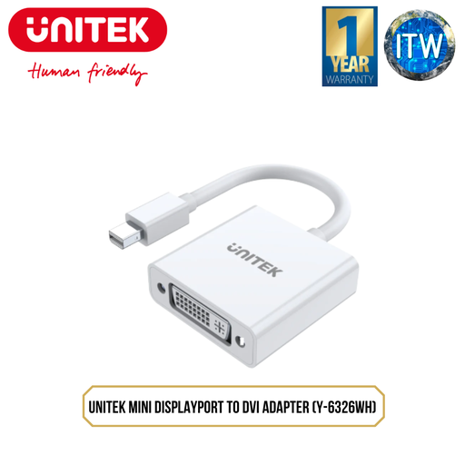 [Y-6326WH] Unitek Mini DisplayPort to DVI Adapter (Y-6326WH)